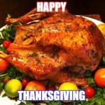 Happy Thanksgiving | HAPPY; THANKSGIVING | image tagged in roasted turkey | made w/ Imgflip meme maker
