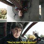 You're not Peter Parker meme
