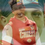 Mahomes happy in the inside crying on the outside meme