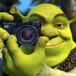 Shrek taking a picture meme