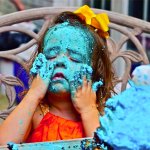 cookie monster cake little girl