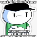 SOOUBWAY James (Odd1sout) | I DID THIS BECAUSE THERE WAS ONLY ONE OTHER ONE OF THIS MEME; ALSO THIS IS ME WHEN I FIND OUT THE DISLIKE COUNTER FROM YT HAS BEEN REMOVED. | image tagged in sooubway james odd1sout | made w/ Imgflip meme maker