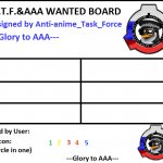 A.T.F.&AAA Wanted Board