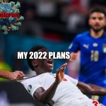 :( | Omicron; MY 2022 PLANS | image tagged in chiellini saka,coronavirus,covid-19,omicron,2022,memes | made w/ Imgflip meme maker