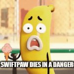 Warriors spoilers | ME WHEN SWIFTPAW DIES IN A DANGEROUS PATH | image tagged in gifs,warriors,swiftpaw,traumatized banana joe | made w/ Imgflip video-to-gif maker