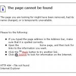 Internet Explorer 404 Page
