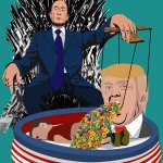 putin making trump vomit Fruit Loops on a dead migrant child