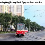 Spyonclear Sucks, really! | that Spyonclear sucks | image tagged in this tram is going to say a thing | made w/ Imgflip meme maker