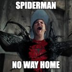 Spider Man Becoming Venom | SPIDERMAN; NO WAY HOME | image tagged in spider man becoming venom | made w/ Imgflip meme maker