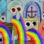 Spongebob Rainbow barf of beastly Barflisk GIF Template