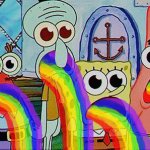 Spongebob rainbow barf of beastly barflisk (no gif) meme