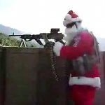 Santa with a gun meme