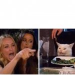Woman Argues With Cat template