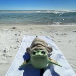 Baby Yoda beach