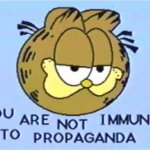 Garfield You Are Not Immune To Propaganda meme