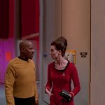 STAR TREK DS9, SISKO AND DAX, ROOM FOR TEXT