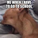 me when i have to go to school | ME WHEN I HAVE TO GO TO SCHOOL | image tagged in me when i have to go to school | made w/ Imgflip meme maker