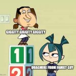 Quagmire Says Giggity Giggity Giggity, and Gwen Says Quagmire From Family Guy | GIGGITY GIGGITY GIGGITY; QUAGMIRE FROM FAMILY GUY | image tagged in carrie underwood something in the water | made w/ Imgflip meme maker
