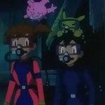 Ash and misty and pikachu scuba diving