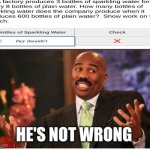 static water | image tagged in well he's not 'wrong' | made w/ Imgflip meme maker
