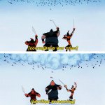Mulan soldiers running away meme