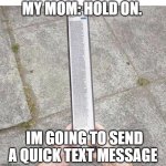 Long Text Message | MY MOM: HOLD ON. IM GOING TO SEND A QUICK TEXT MESSAGE | image tagged in memes,so true memes,long text message,bruh | made w/ Imgflip meme maker