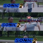 trailer release hype (ON YOUR LEFT) | image tagged in captain america on your left,sonic the hedgehog,spider man,marvel,sonic,sega | made w/ Imgflip meme maker