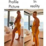 Profile picture vs. reality meme