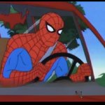 Spiderman driving