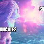 Knuckles Stops Sonic | SONIC; KNUCKLES | image tagged in knuckles stops sonic | made w/ Imgflip meme maker