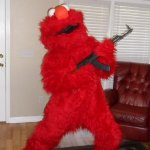 Russian Elmo holding AK and IP Address template