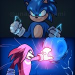 Knuckles Blocks Sonic meme