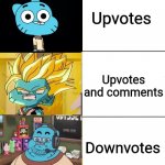 Best,Better, Blurst but with gumball | Upvotes; Upvotes and comments; Downvotes | image tagged in best better blurst but with gumball | made w/ Imgflip meme maker