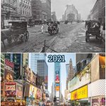 Times Square then and now meme