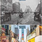 Times Square then and now meme