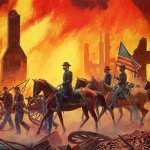 Sherman march to the sea - burning Atlanta Civil War