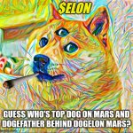 Think the Methuselah Foundation is just playing (#MarsMetaverse) games?  DYOR: $ELON | $ELON; GUESS WHO'S TOP DOG ON MARS AND
DOGEFATHER BEHIND DOGELON MARS? | image tagged in dogelon mars,dogecoin,elon musk,life on mars,cryptocurrency,the great awakening | made w/ Imgflip meme maker
