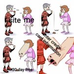 template is so cursed | site me 30 day free enter credit card information | image tagged in long face girl bitten trying to lick icecream | made w/ Imgflip meme maker