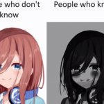 People who know, People who don't know Miku Nakano version meme