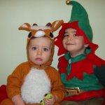 Christmas Elf Boy & Reindeer Baby template
