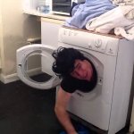 Trying to clean up my act like | image tagged in man stuck in dryer/washing machine,clean,life | made w/ Imgflip meme maker