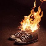 burning shoes