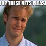 no more NFTs | STOP THESE NFTS PLEASE!! | image tagged in no more pls,nft | made w/ Imgflip meme maker