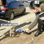 smol | ME; MY ATTENTION SPAN | image tagged in very smol | made w/ Imgflip meme maker