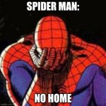 Sad Spiderman | SPIDER MAN: NO HOME | image tagged in memes,sad spiderman,spiderman | made w/ Imgflip meme maker