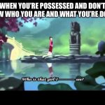 Mulan | WHEN YOU’RE POSSESSED AND DON’T KNOW WHO YOU ARE AND WHAT YOU’RE DOING | image tagged in mulan | made w/ Imgflip meme maker
