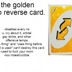 golden no u card