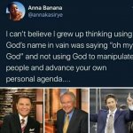 Using God’s name in vain