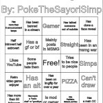MSMG bingo by poke meme