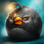 Angry bird (black) template